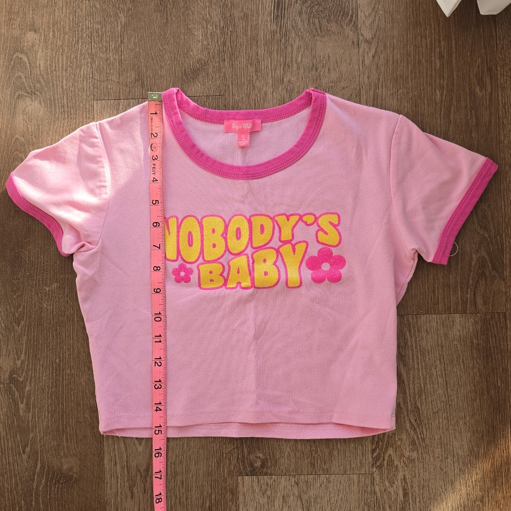 Sugar Thrillz Nobody's Baby Be Specific Cropped Printed Ringer Tee Dolls Kill - Picture 8 of 10
